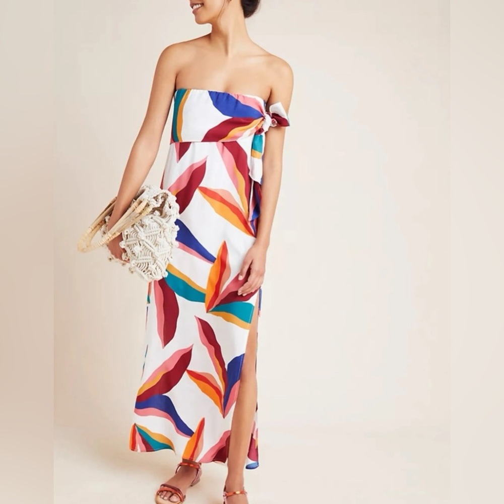 Anthropologie ViX Paula Hermanny Guana Strapless Maxi Dress, M NWT $198 retail